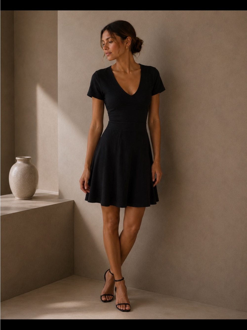 𝅺theory Anderz O Dream Jersey Knit Black Dress Small